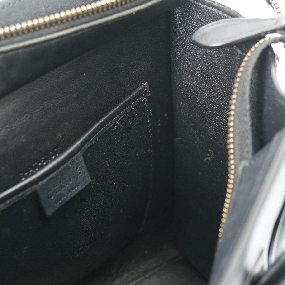 セリーヌラゲージ ナノ ブラック ゴールド金具 レディース レザー