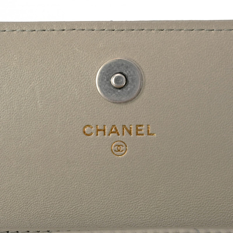 CHANEL シャネル シャネル19 チェーンコインパース グレー レディース ラムスキン コインケース Aランク 中古 銀蔵