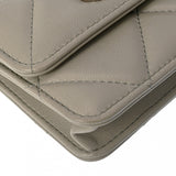 CHANEL シャネル シャネル19 チェーン コインパース グレー レディース ラムスキン コインケース Aランク 中古 銀蔵