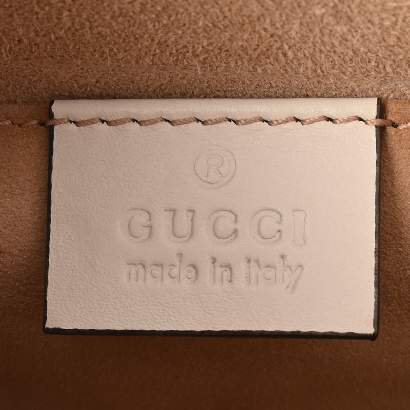 GUCCI グッチ シルヴィ フラワーエンブロイダリー ホワイト 470270 レディース レザー キャンバス ハンドバッグ Bランク 中古 銀蔵