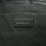 BALENCIAGA バレンシアガ ネイビークリップ M ナチュラル/ブラック シルバー金具 420407 ユニセックス キャンバス レザー クラッチバッグ ABランク 中古 銀蔵