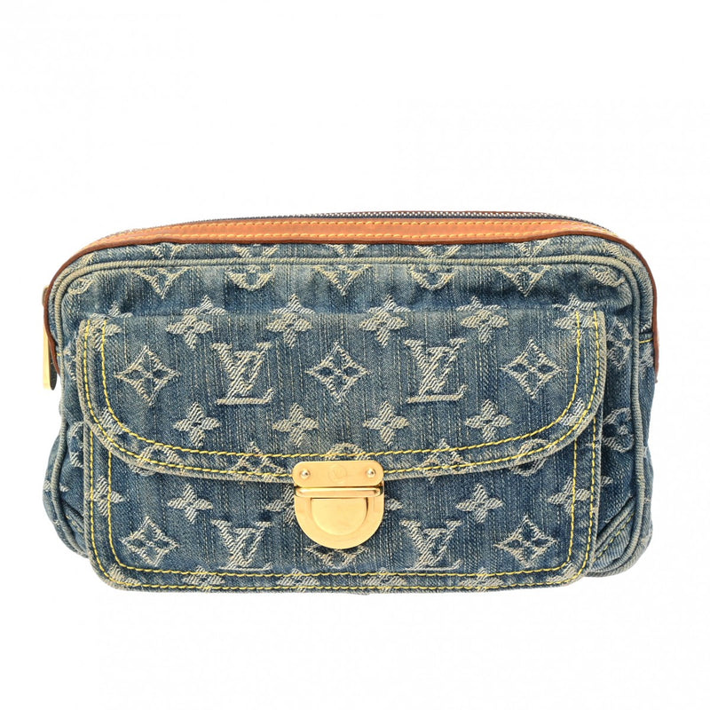 LOUIS VUITTON ルイヴィトン モノグラムデニム バムバッグ ブルー M44336 ユニセックス モノグラムデニム ボディバッグ Bランク 中古 銀蔵