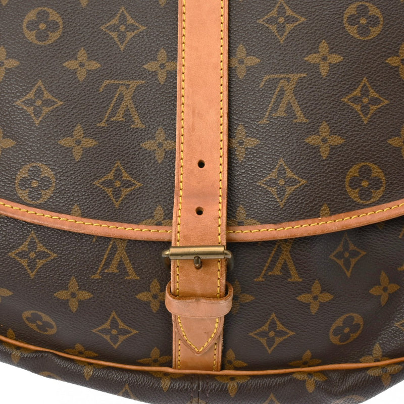 LOUIS VUITTON ルイヴィトン モノグラム ソミュール 35 ブラウン M42254 レディース モノグラムキャンバス ショルダーバッグ Bランク 中古 銀蔵