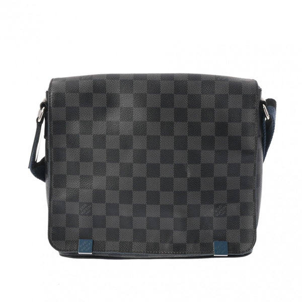 LOUIS VUITTON ルイヴィトン ダミエグラフィット ディストリクト PM NM 黒 N42420 メンズ ダミエグラフィットキャンバス ショルダーバッグ Bランク 中古 銀蔵