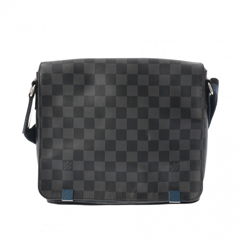 LOUIS VUITTON ルイヴィトン ダミエグラフィット ディストリクト PM NM 黒 N42420 メンズ ダミエグラフィットキャンバス ショルダーバッグ Bランク 中古 銀蔵