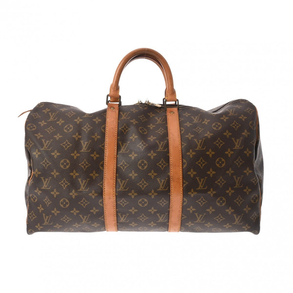 LOUIS VUITTON ルイヴィトン モノグラム キーポル 50 ブラウン ユニセックス モノグラムキャンバス ボストンバッグ Bランク 中古 銀蔵