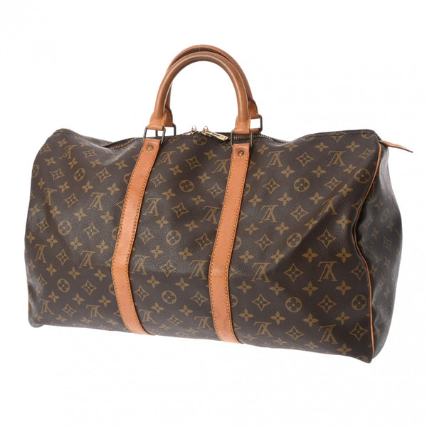 LOUIS VUITTON ルイヴィトン モノグラム キーポル 50 ブラウン ユニセックス モノグラムキャンバス ボストンバッグ Bランク 中古 銀蔵