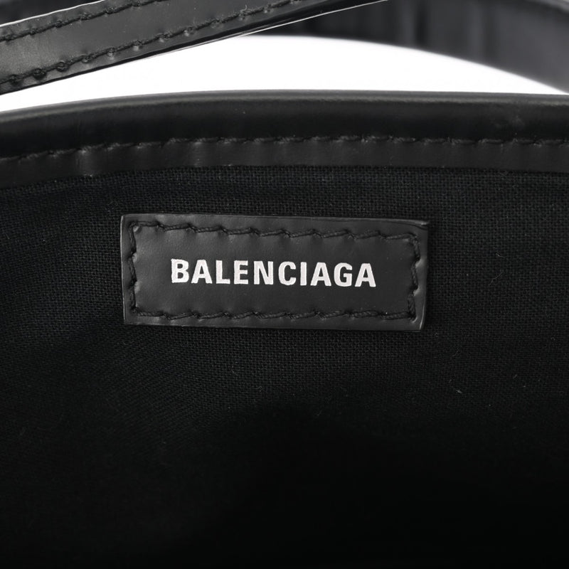 BALENCIAGA バレンシアガ ネイビーカバス XS 2WAY 黒 390346 レディース キャンバス/レザー ハンドバッグ Bランク 中古 銀蔵