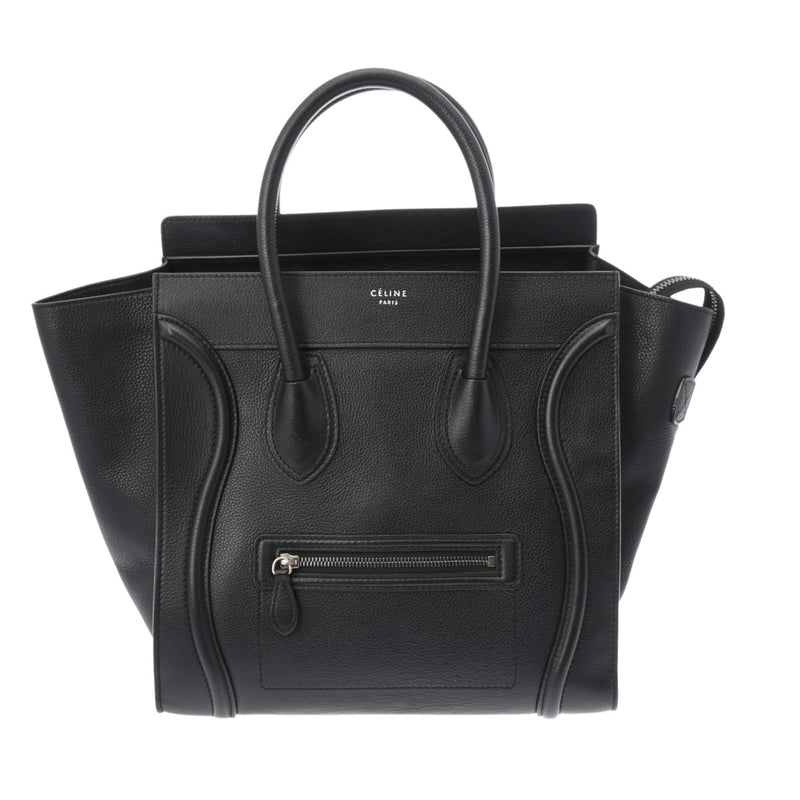 CELINE セリーヌ ラゲージ ミニショッパー 黒 165213 レディース ドラムドカーフ ハンドバッグ Bランク 中古 銀蔵