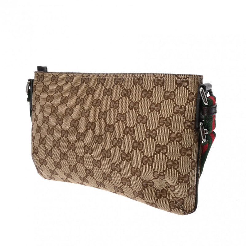 GUCCI グッチ GG柄 ベージュ シルバー金具 189749 レディース キャンバス ショルダーバッグ ABランク 中古 銀蔵