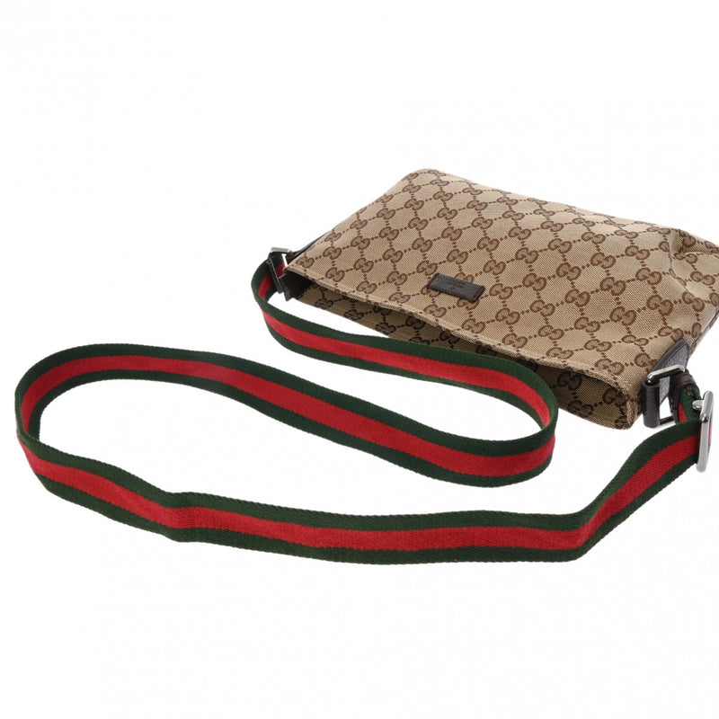 GUCCI グッチ GG柄 ベージュ シルバー金具 189749 レディース キャンバス ショルダーバッグ ABランク 中古 銀蔵