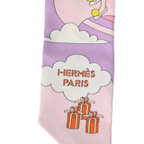 HERMES エルメス ツイリー CARRES VOLANTS ピンク系 063849S レディース シルク100％ スカーフ 未使用 銀蔵