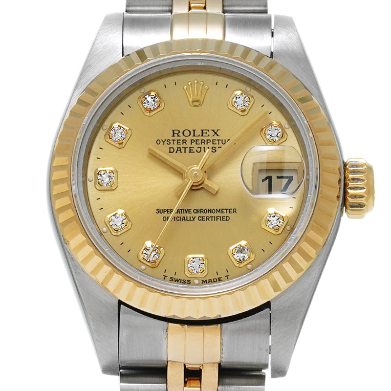 ROLEX ロレックス デイトジャスト 10Pダイヤ 69173G レディース 腕時計 自動巻き Aランク 中古 銀蔵