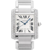 カルティエ タンク フランセーズ LM ベゼルダイヤ WE1003S3 シルバー メンズ 腕時計 自動巻き 中古 銀蔵