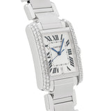 カルティエ タンク フランセーズ LM ベゼルダイヤ WE1003S3 シルバー メンズ 腕時計 自動巻き 中古 銀蔵