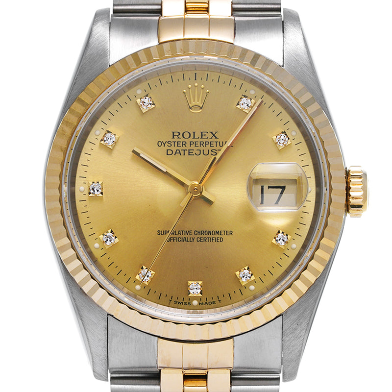 ROLEX ロレックス デイトジャスト 10Pダイヤ 16233G メンズ 腕時計 自動巻き Aランク 中古 銀蔵