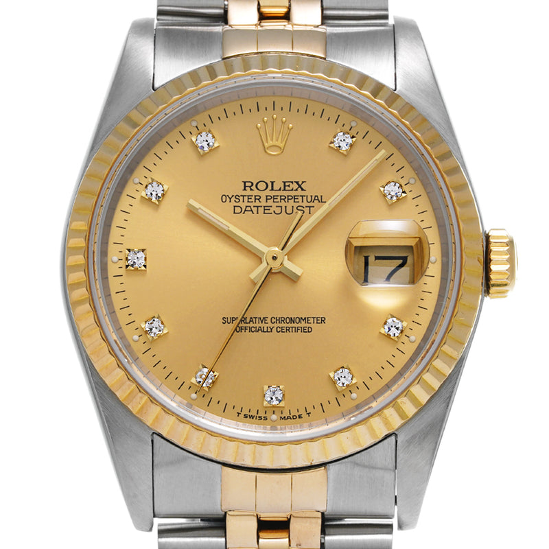 ROLEX ロレックス デイトジャスト 10Pダイヤ 16233G メンズ 腕時計 自動巻き Aランク 中古 銀蔵