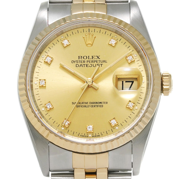 ROLEX ロレックス デイトジャスト 10Pダイヤ 16233G メンズ 腕時計 自動巻き Aランク 中古 銀蔵