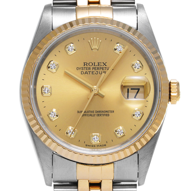 ROLEX ロレックス デイトジャスト 10Pダイヤ 16233G メンズ 腕時計 自動巻き Aランク 中古 銀蔵