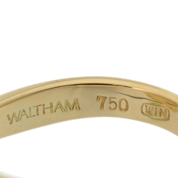 WALTHAM ウォルサム フラワーモチーフ ルビー0.10ct ダイヤ0.37ct 色石 #12 11.5号 レディース K18イエローゴールド リング・指輪 Aランク 中古 銀蔵