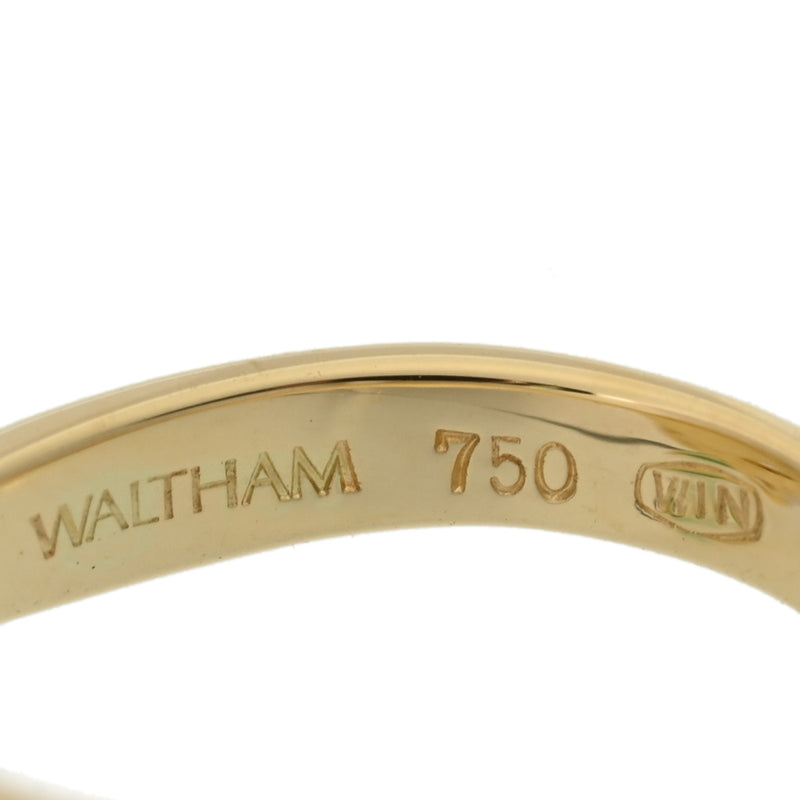 WALTHAM ウォルサム フラワーモチーフ ルビー0.10ct ダイヤ0.37ct 色石 #12 11.5号 レディース K18イエローゴールド リング・指輪 Aランク 中古 銀蔵