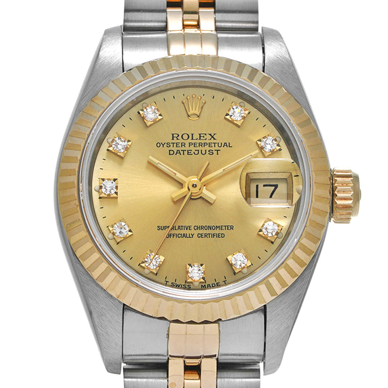 ROLEX ロレックス デイトジャスト 10Pダイヤ 69173G レディース 腕時計 自動巻き Aランク 中古 銀蔵