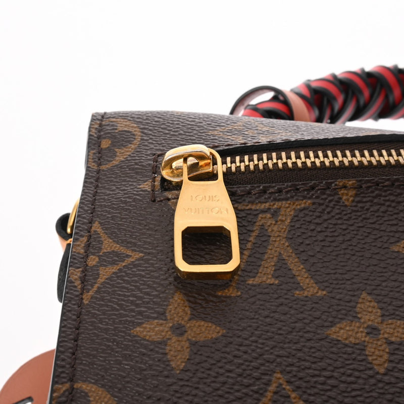 LOUIS VUITTON ルイヴィトン モノグラム ポシェットメティス MM 2WAY ブラウン レッド M44668 レディース モノグラムキャンバス ハンドバッグ ABランク 中古 銀蔵