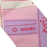HERMES エルメス ツイリー BOLDUC リボン柄 ピンク/パープル/ホワイト レディース シルク100％ スカーフ Bランク 中古 銀蔵