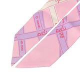 HERMES エルメス ツイリー BOLDUC リボン柄 ピンク/パープル/ホワイト レディース シルク100％ スカーフ Bランク 中古 銀蔵