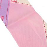 HERMES エルメス ツイリー BOLDUC リボン柄 ピンク/パープル/ホワイト レディース シルク100％ スカーフ Bランク 中古 銀蔵