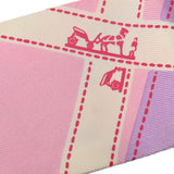 HERMES エルメス ツイリー BOLDUC リボン柄 ピンク/パープル/ホワイト レディース シルク100％ スカーフ Bランク 中古 銀蔵