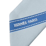 HERMES エルメス ツイリー BOLDUC リボン柄 ブルー レディース シルク100％ スカーフ Bランク 中古 銀蔵