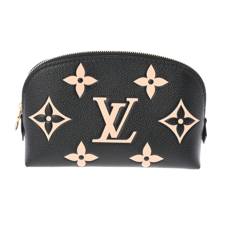 LOUIS VUITTON ルイヴィトン モノグラムアンプラント ポシェット コスメティック ブラック/ベージュ M59086 レディース レザー ポーチ 新同 中古 銀蔵