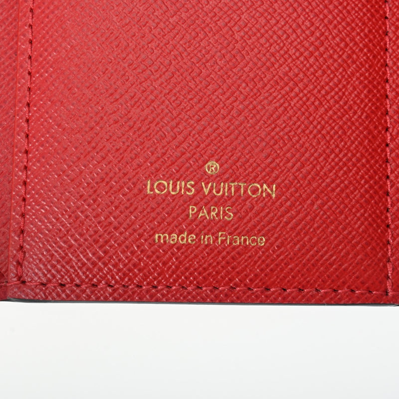 LOUIS VUITTON ルイヴィトン ダミエ ポルトフォイユ ヴィクトリーヌ  ルージュ N41659 レディース ダミエキャンバス 三つ折り財布 Aランク 中古 銀蔵