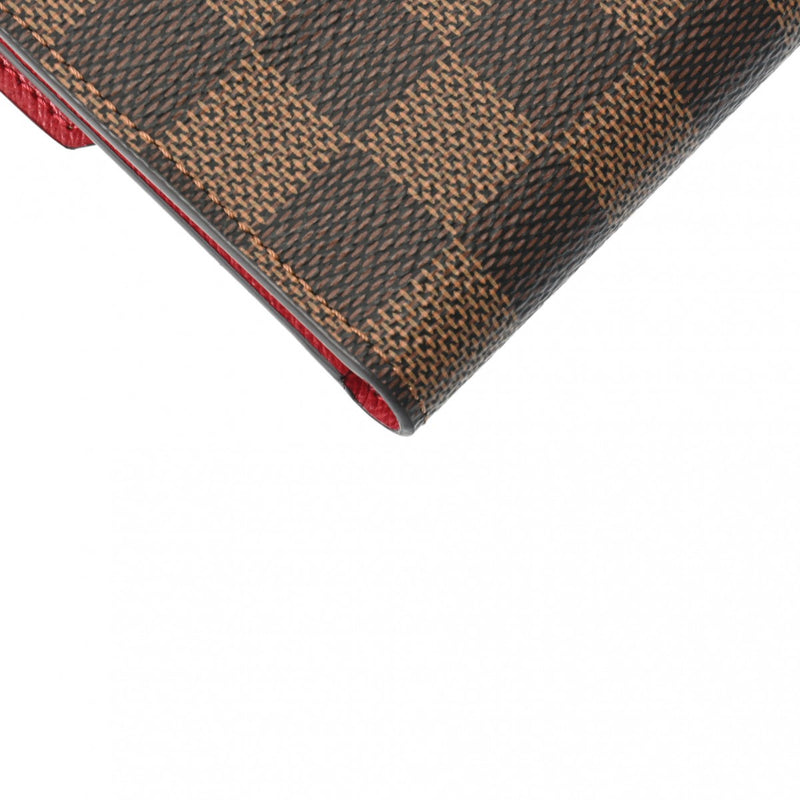 LOUIS VUITTON ルイヴィトン ダミエ ポルトフォイユ ヴィクトリーヌ  ルージュ N41659 レディース ダミエキャンバス 三つ折り財布 Aランク 中古 銀蔵