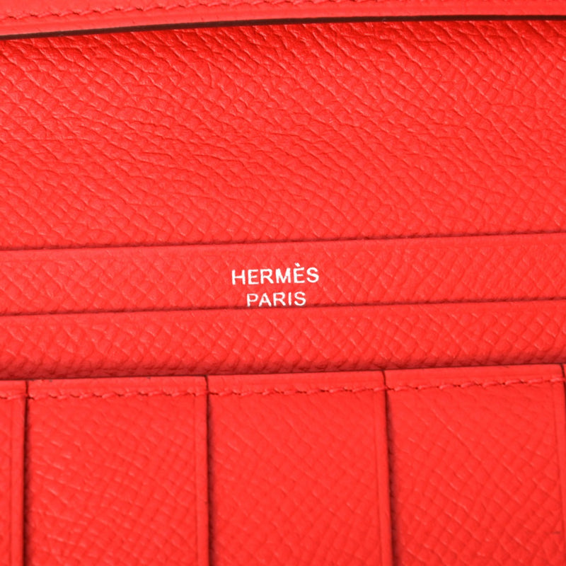 HERMES エルメス ベアン スフレ  ルージュトマト D刻印(2019年頃) レディース ヴォーエプソン 長財布 Aランク 中古 銀蔵