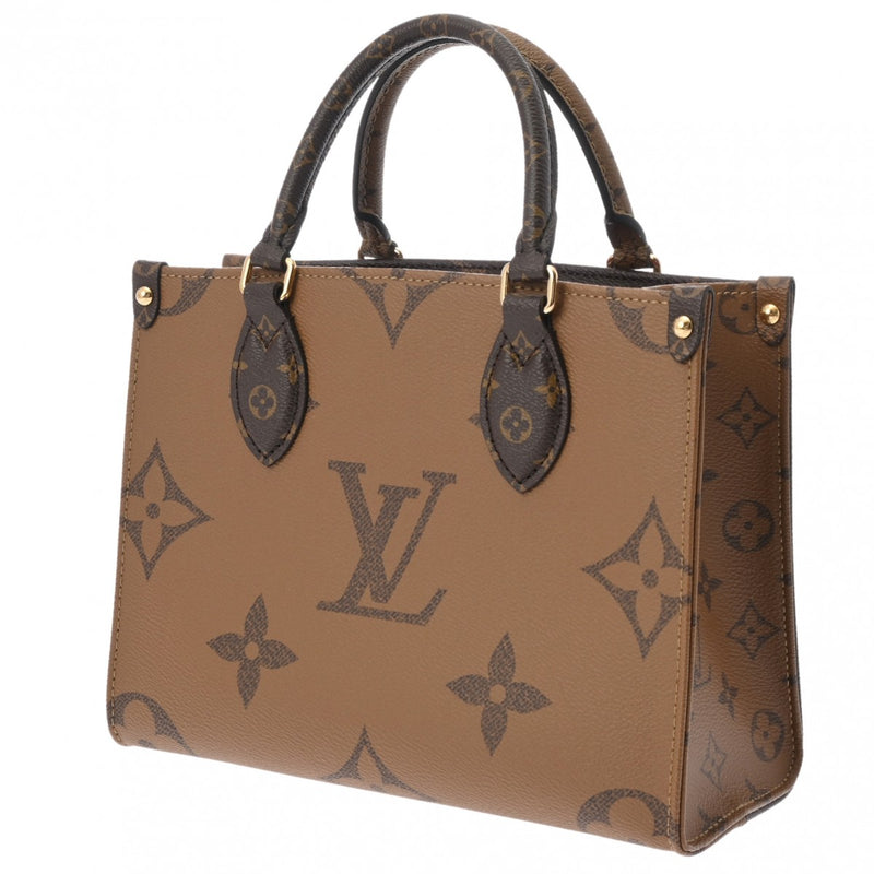 LOUIS VUITTON ルイヴィトン モノグラムリバース オンザゴー PM 2WAY ブラウン M46373 レディース モノグラムキャンバス ハンドバッグ Aランク 中古 銀蔵