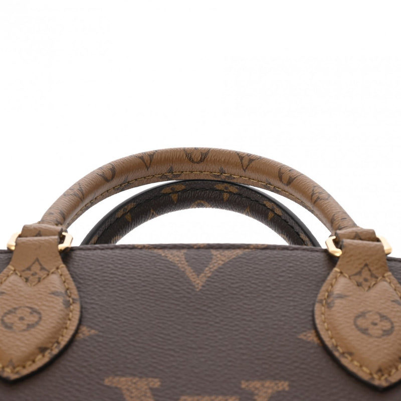 LOUIS VUITTON ルイヴィトン モノグラムリバース オンザゴー PM 2WAY ブラウン M46373 レディース モノグラムキャンバス ハンドバッグ Aランク 中古 銀蔵