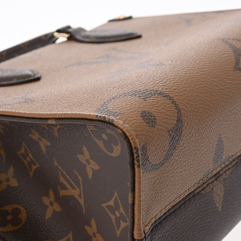 LOUIS VUITTON ルイヴィトン モノグラムリバース オンザゴー PM 2WAY ブラウン M46373 レディース モノグラムキャンバス ハンドバッグ Aランク 中古 銀蔵