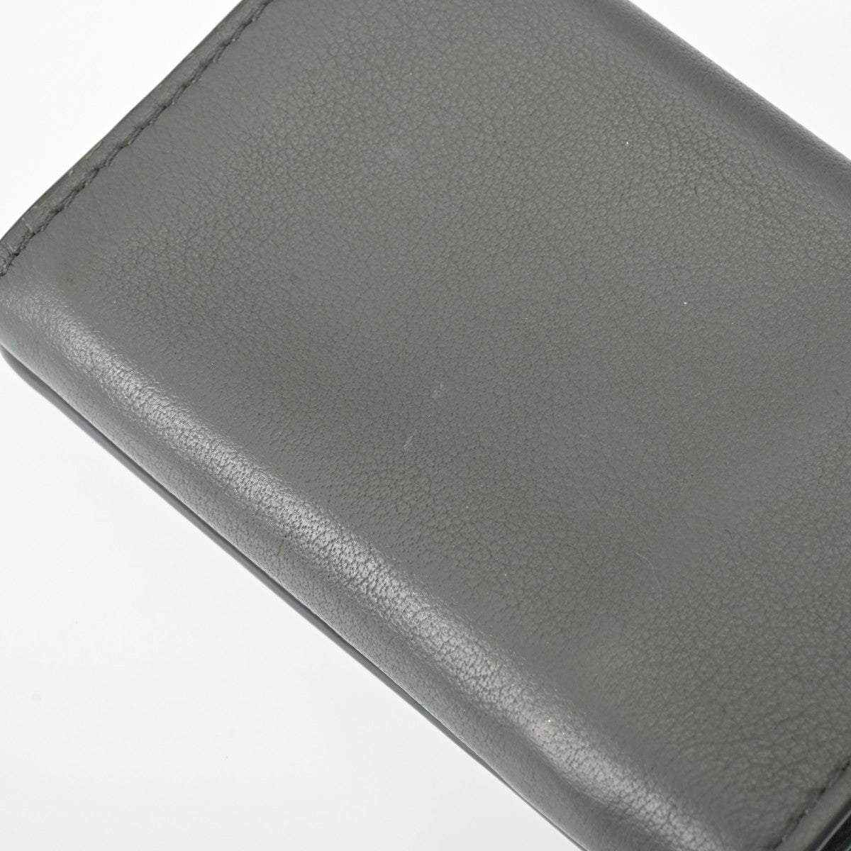 バレンシアガペーパー ミニ ウォレット グレー ユニセックス レザー 三