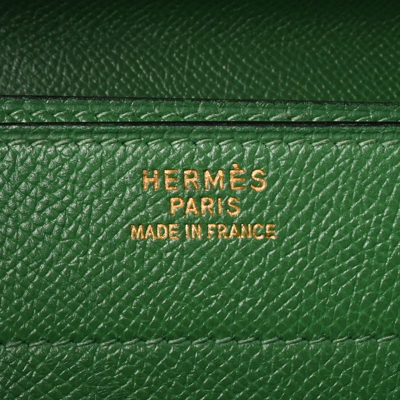 HERMES エルメス ケリー デペッシュ 38 緑 □A刻印(1997年頃) メンズ クシュベル ビジネスバッグ Bランク 中古 銀蔵