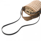 Chloe クロエ ウッディ スモール バケット 2WAY 黒/白/ベージュ レディース レザー ラフィア ショルダーバッグ Aランク 中古 銀蔵