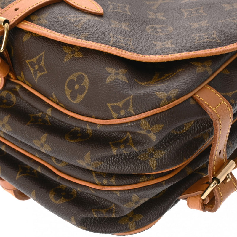 LOUIS VUITTON ルイヴィトン モノグラム ソミュール 30 ブラウン M42256 レディース モノグラムキャンバス ショルダーバッグ Bランク 中古 銀蔵