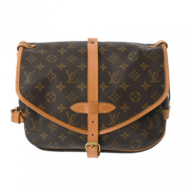 LOUIS VUITTON ルイヴィトン モノグラム ソミュール 30 ブラウン M42256 レディース モノグラムキャンバス ショルダーバッグ Bランク 中古 銀蔵