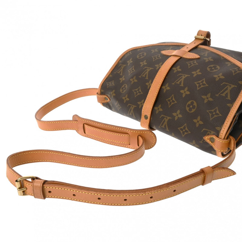 LOUIS VUITTON ルイヴィトン モノグラム ソミュール 30 ブラウン M42256 レディース モノグラムキャンバス ショルダーバッグ Bランク 中古 銀蔵