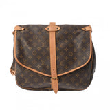 LOUIS VUITTON ルイヴィトン モノグラム ソミュール 35 ブラウン M42254 レディース モノグラムキャンバス ショルダーバッグ Bランク 中古 銀蔵