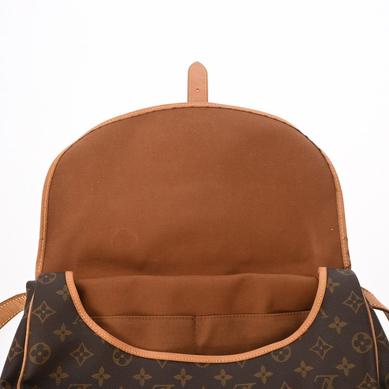 LOUIS VUITTON ルイヴィトン モノグラム ソミュール 35 ブラウン M42254 レディース モノグラムキャンバス ショルダーバッグ Bランク 中古 銀蔵