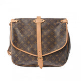 LOUIS VUITTON ルイヴィトン モノグラム ソミュール 35 ブラウン M42254 レディース モノグラムキャンバス ショルダーバッグ Bランク 中古 銀蔵