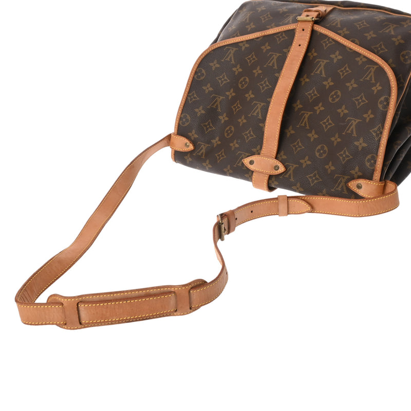 LOUIS VUITTON ルイヴィトン モノグラム ソミュール 35 ブラウン M42254 レディース モノグラムキャンバス ショルダーバッグ Bランク 中古 銀蔵