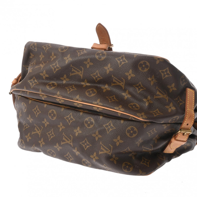 LOUIS VUITTON ルイヴィトン モノグラム ソミュール 35 ブラウン M42254 レディース モノグラムキャンバス ショルダーバッグ Bランク 中古 銀蔵